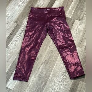Calvin Klein Performance purple metallic high-waisted leggings- Size Large